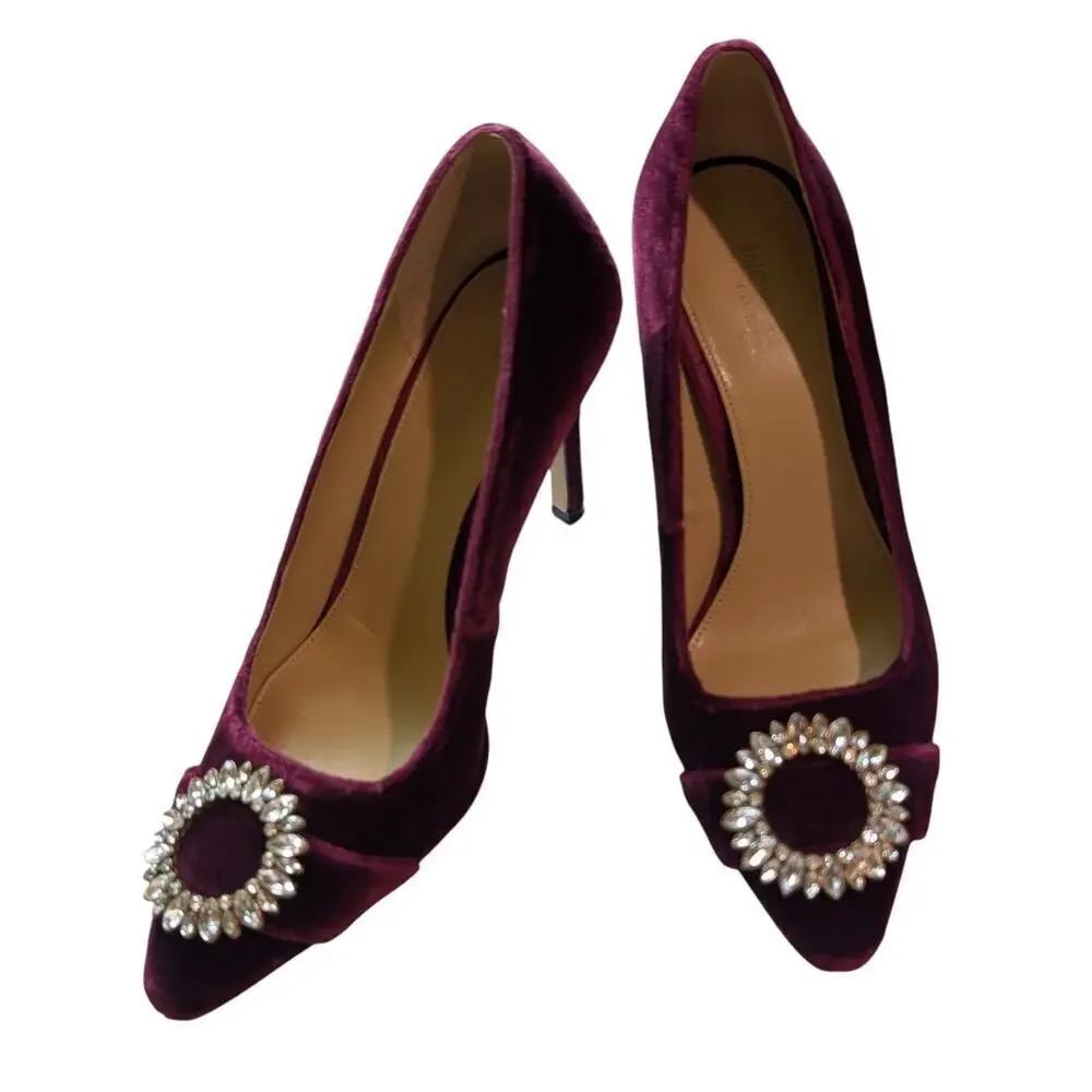 Michael Michael Kors "Viola" Suede w/Crystal Brooch Accent Pumps Sz 6 $160 - Picture 2 of 10